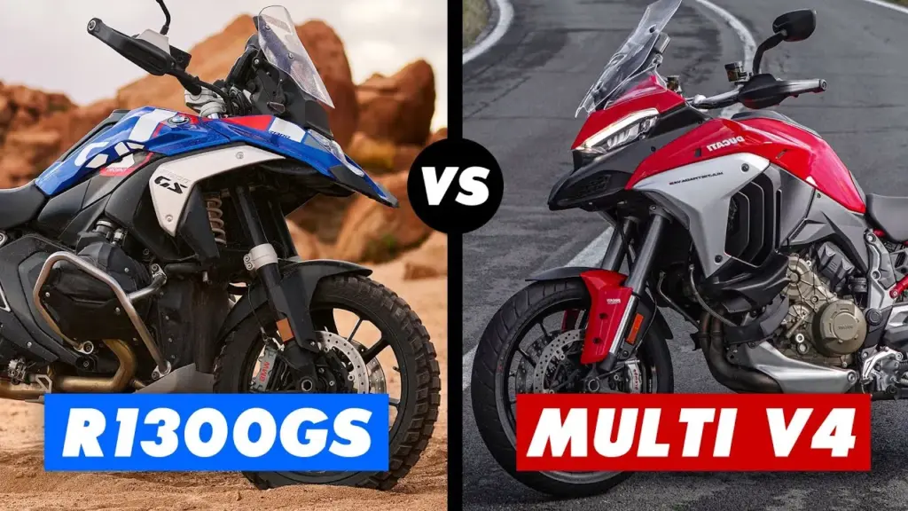 BMW R 1300 GS versus Ducati Multistrada V4 comparison video thumbnail