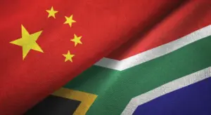 Chinese and South African flags side by side
