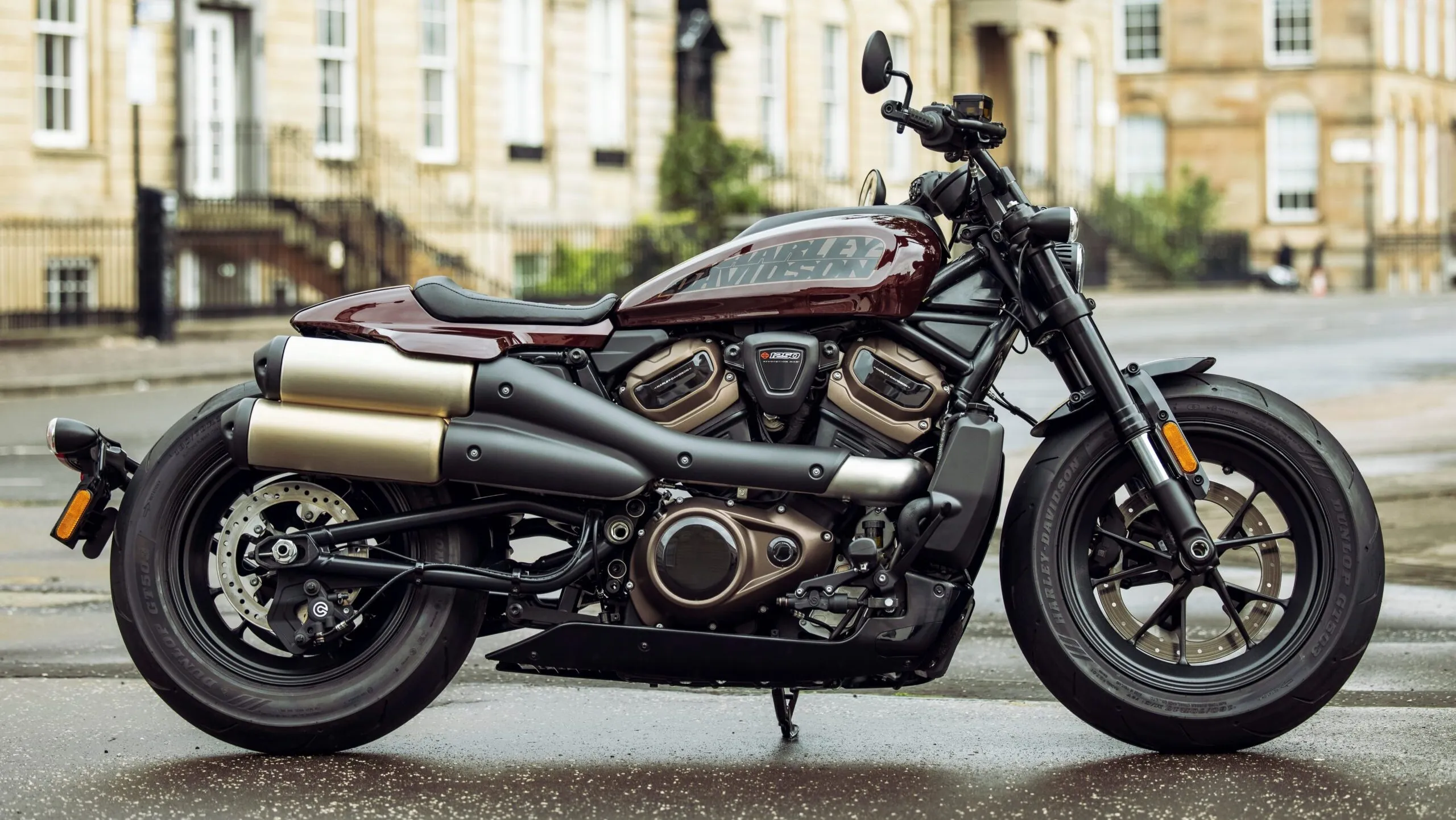 Harley-Davidson Sportster S parked on a city street
