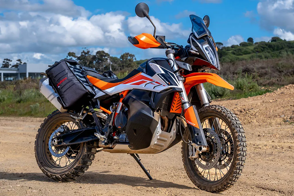 KTM 790 Adventure fitted with Turkana Madmules rackless soft panniers