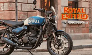 Royal Enfield motorcycle parked outside the Moto-Royale Royal Enfield dealership