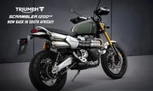 Triumph Scrambler 1200 XE in green, now back in South Africa