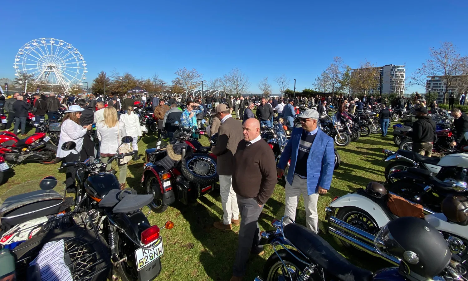 Crowd and motorcycles at the Distinguished Gentleman's Ride 2025 in South Africa